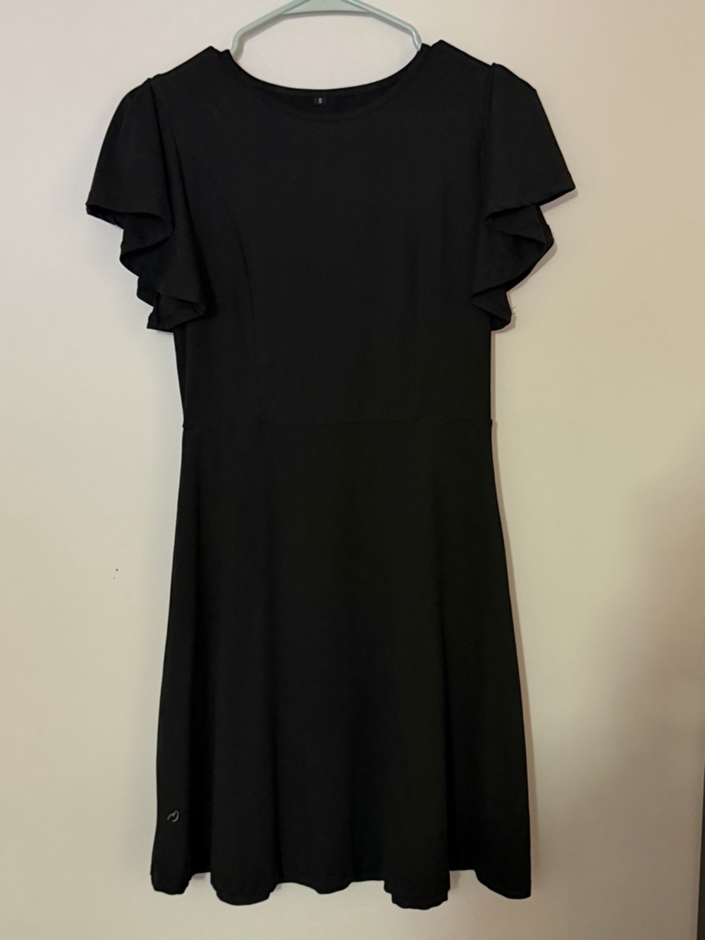 Classic Black Midi Dress with Ruffle Sleeves